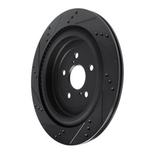 Lexus RX350 Brake Rotor (1) - Rear Right - R1 Concepts - Drilled & Slotted - Black - `16-`22